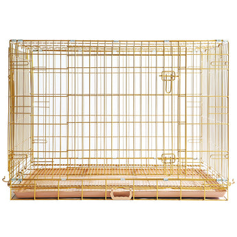 42" Gold Foldable Dog Crate GLD42