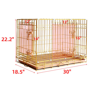 30" Gold Foldable Dog Crate GLD30