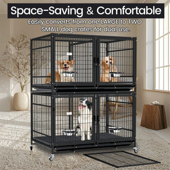 43" Two-Tier Stackable Dog Crate 43T2