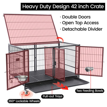 43" Stackable Modular Metal Dog Crate 43T